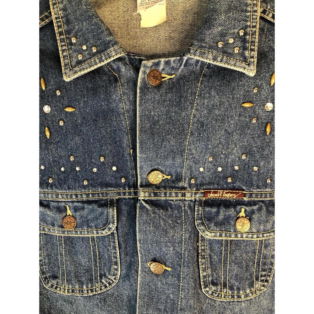 Vintage Jean St Tropez Denim Jacket 70s Women’s Size M Studded Embellishments - Picture 4 of 11